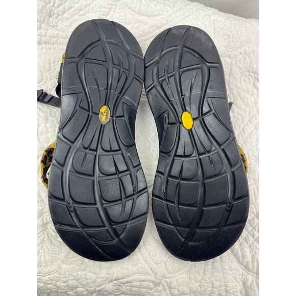 Chaco Women's Size 12 Black/Brown Leopard Z2 Yampa Sandal – Adjustable Strap - Picture 4 of 10